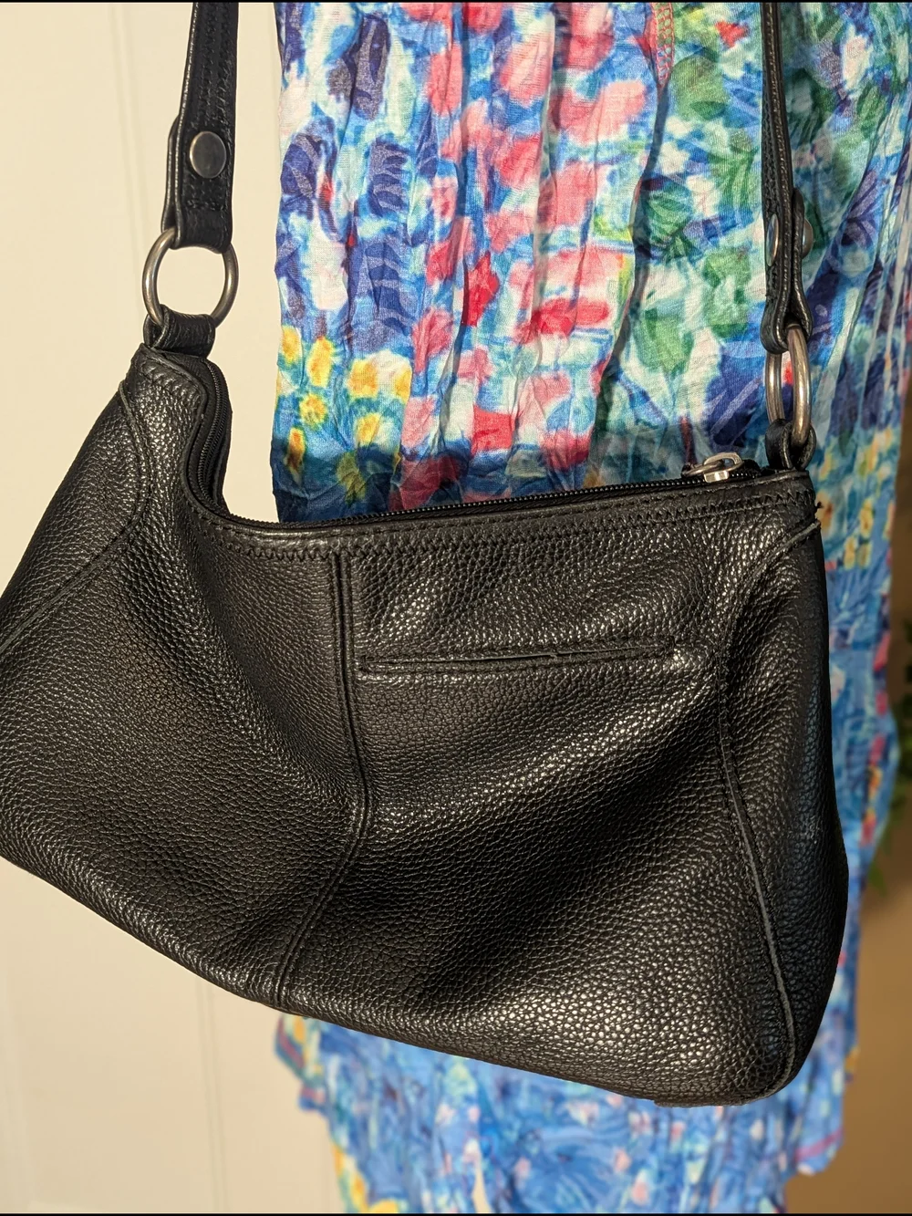 The Sak Black Pebbled Leather Hobo Shoulder Bag